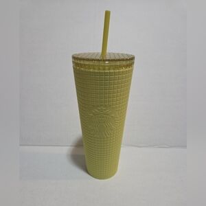 Starbucks Winter 2023 - Meadow Yellow Soft Touch Grid Tumbler (Cold Cup) - 24 oz